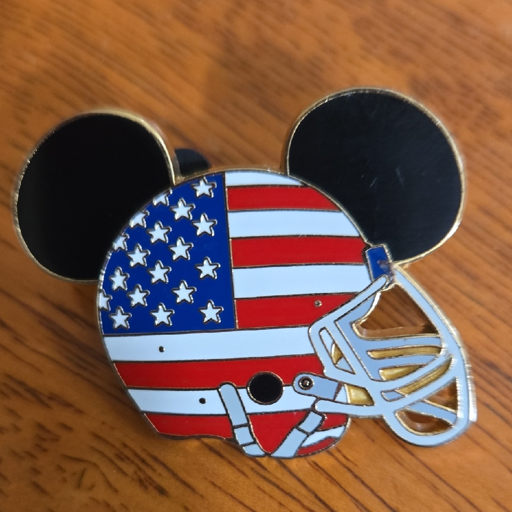 Mickey Mouse American Flag Helmet Pin